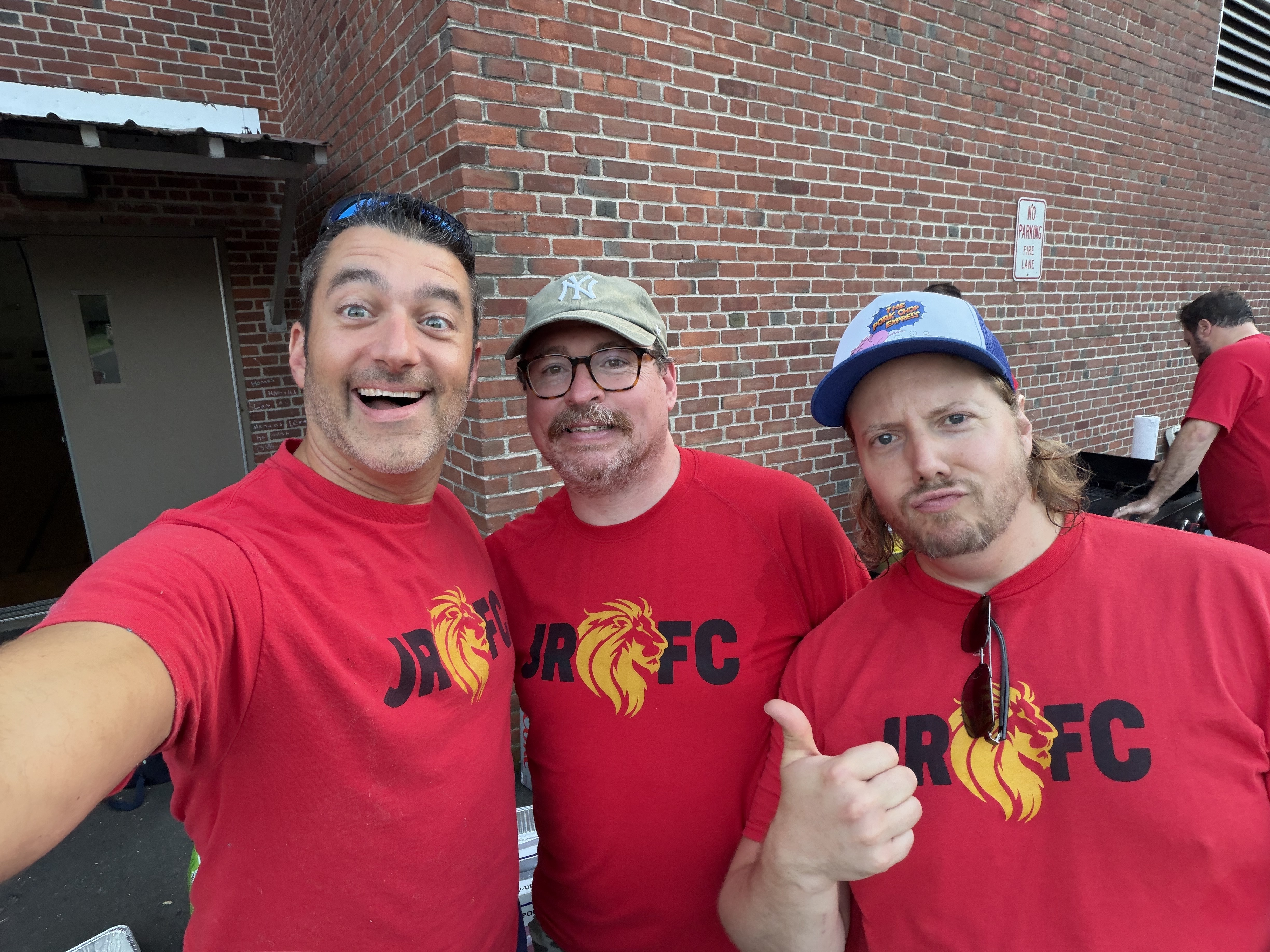 Three Fathers Club members at the Back to School BBQ